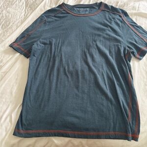 Carbon2Cobalt Men's Blue T-Shirt with Orange Accents